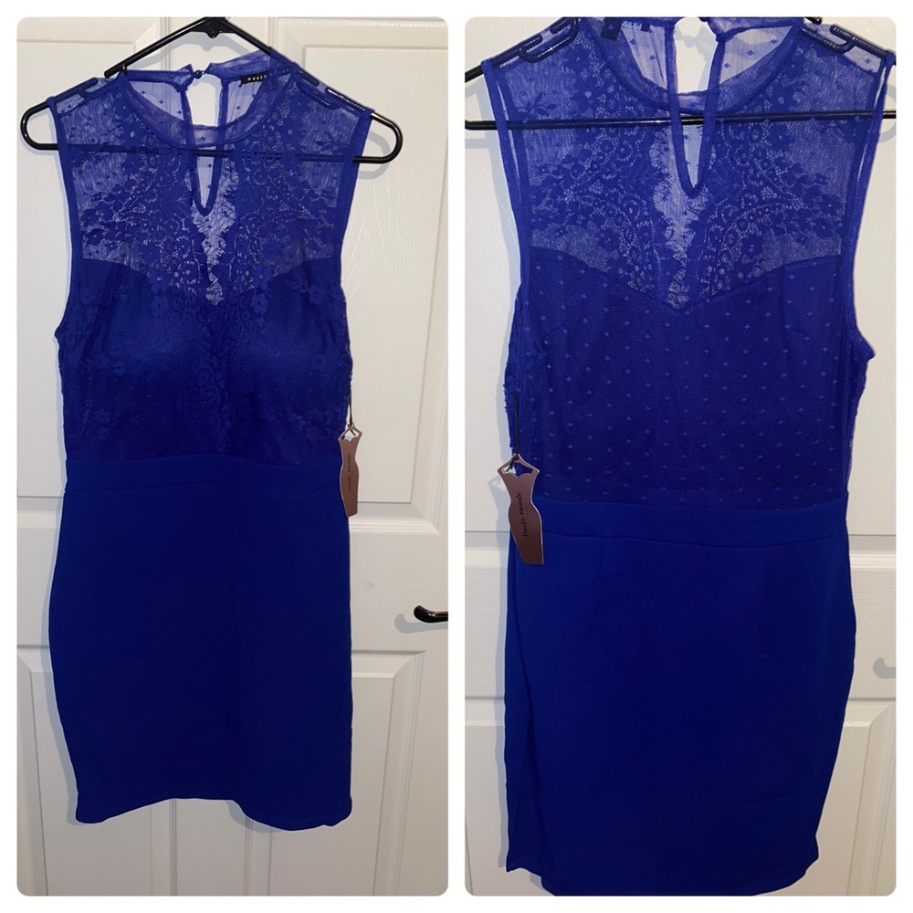 Blue lace dress